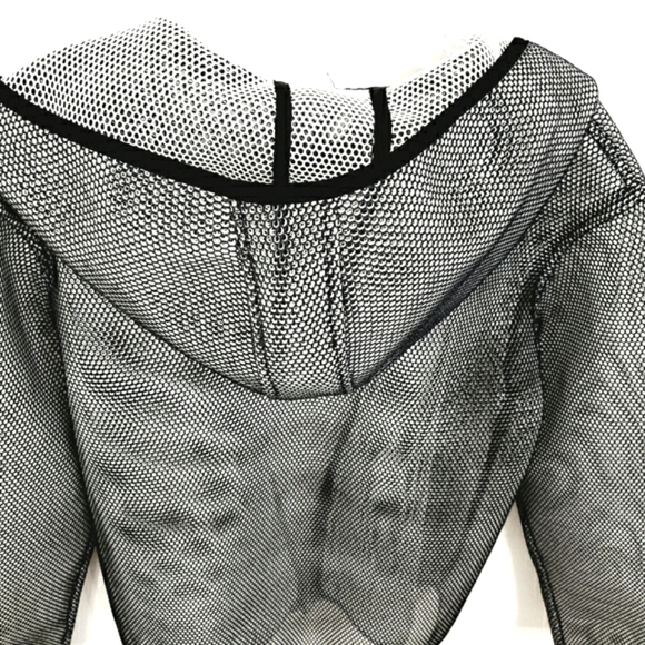 Nwot Tonia Debellis Designer Longsleeve Mesh Hooded Zip Front Jacket - Picture 12 of 16